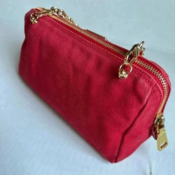 Authentic PRADA Pouch Canvas Red Women's - Picture 6 of 17